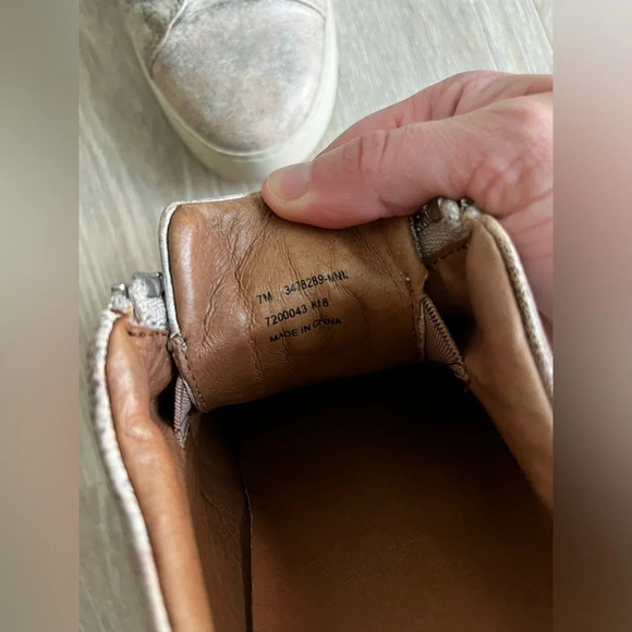 Frye Womens Lena Zip Moonlight Leather Low Sneaker Pink Silver - Size 7 - Picture 3 of 10